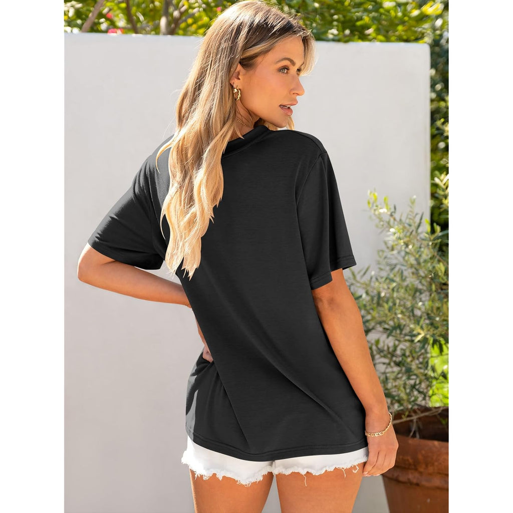Women's Oversized Tee Shirts, Comfy Fabric Loose Fit Top, All-Day Cozy for Gym, Lounge Office, Versatile Casual Wear