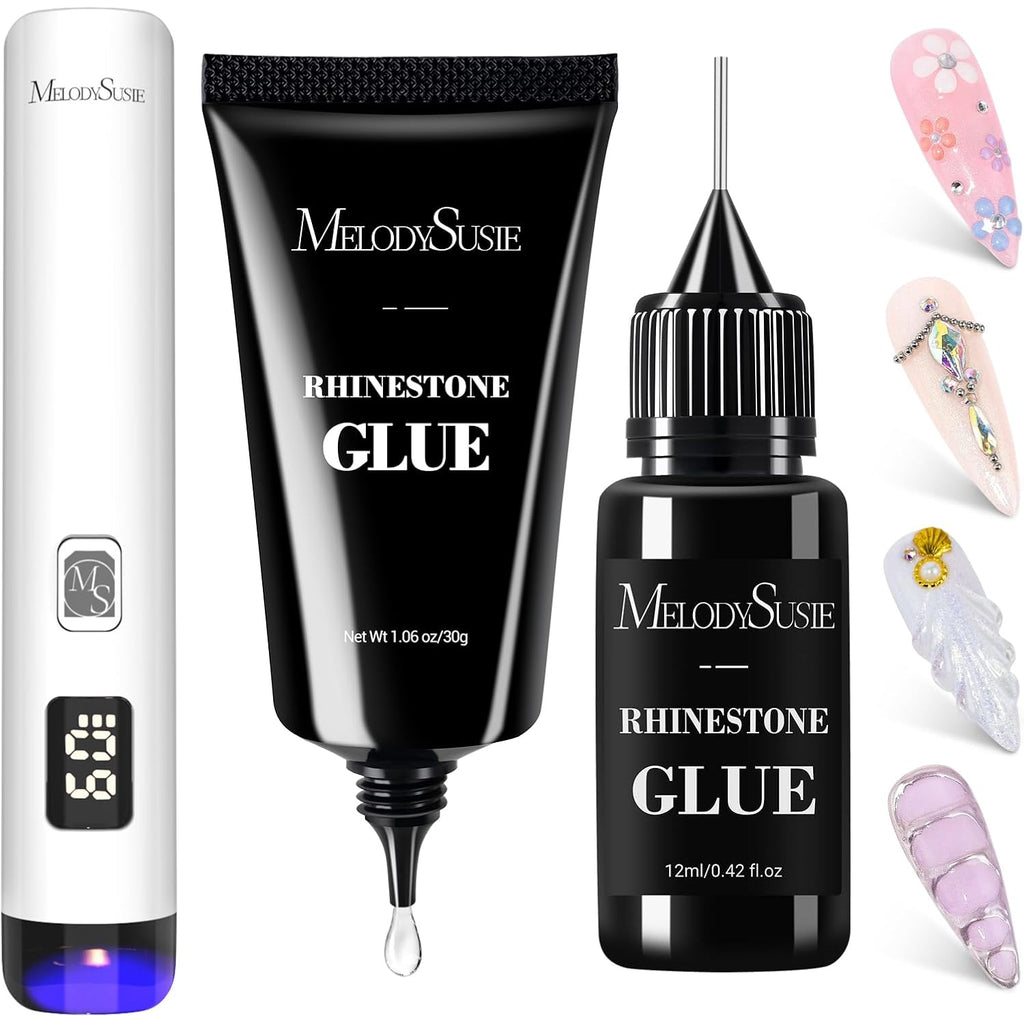 MelodySusie Handheld UV Light for Gel Nails and Nail Rhinestone Glue, ART01R Cordless Gel X Nail Lamp Rechargeable with LCD Display Flash Cure Nail Dryer for Nail Art Design Decoration DIY at Home