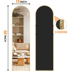 TRAHOME Arched Full Length Mirror, 56"x15" Standing Body Mirror for Wall, with Aluminum Alloy Frame for Bedroom, Living Room, Dressing Room(Gold)