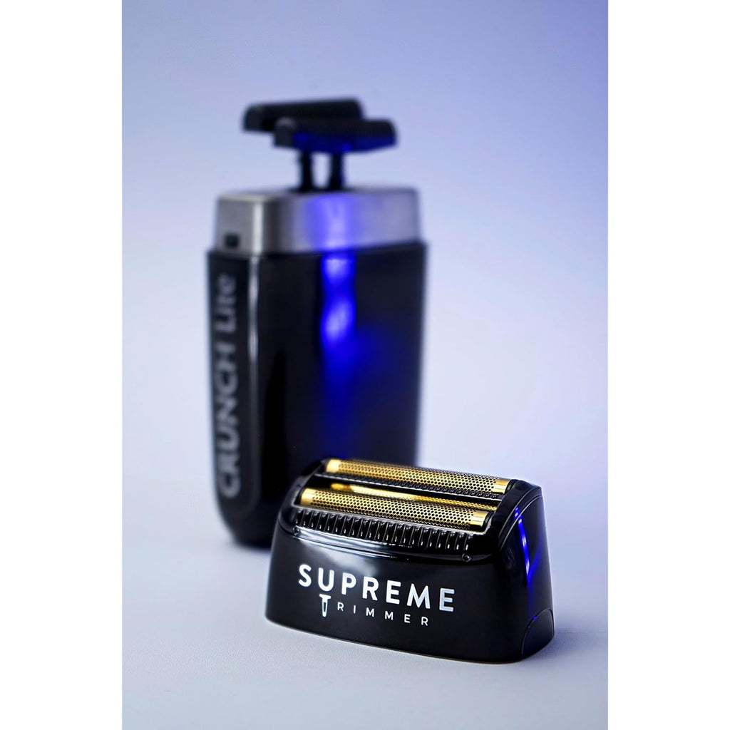 Supreme Trimmer Crunch Lite STF600 | Professional Double Foil Shaver for Men | Cordless & Corded, 60 Min Runtime, Hidden LED Display | Barber Face & Head Finishing Razor