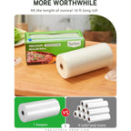 Syntus 11" x 150' Food Vacuum Seal Roll Keeper with Cutter Dispenser, Commercial Grade Vacuum Sealer Bag Rolls, BPA Free Food Vac Bags, Ideal for Storage, Meal Prep and Sous Vide
