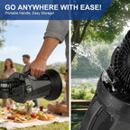 Ghora 2026 New Portable Misting Fan,25000Mah Rechargeable Battery Operated Fan For Outside Patios, 60H Runtime Oscillating Mist Fan With Remote, 2L Water Tank & Rgb For Camping, Beach