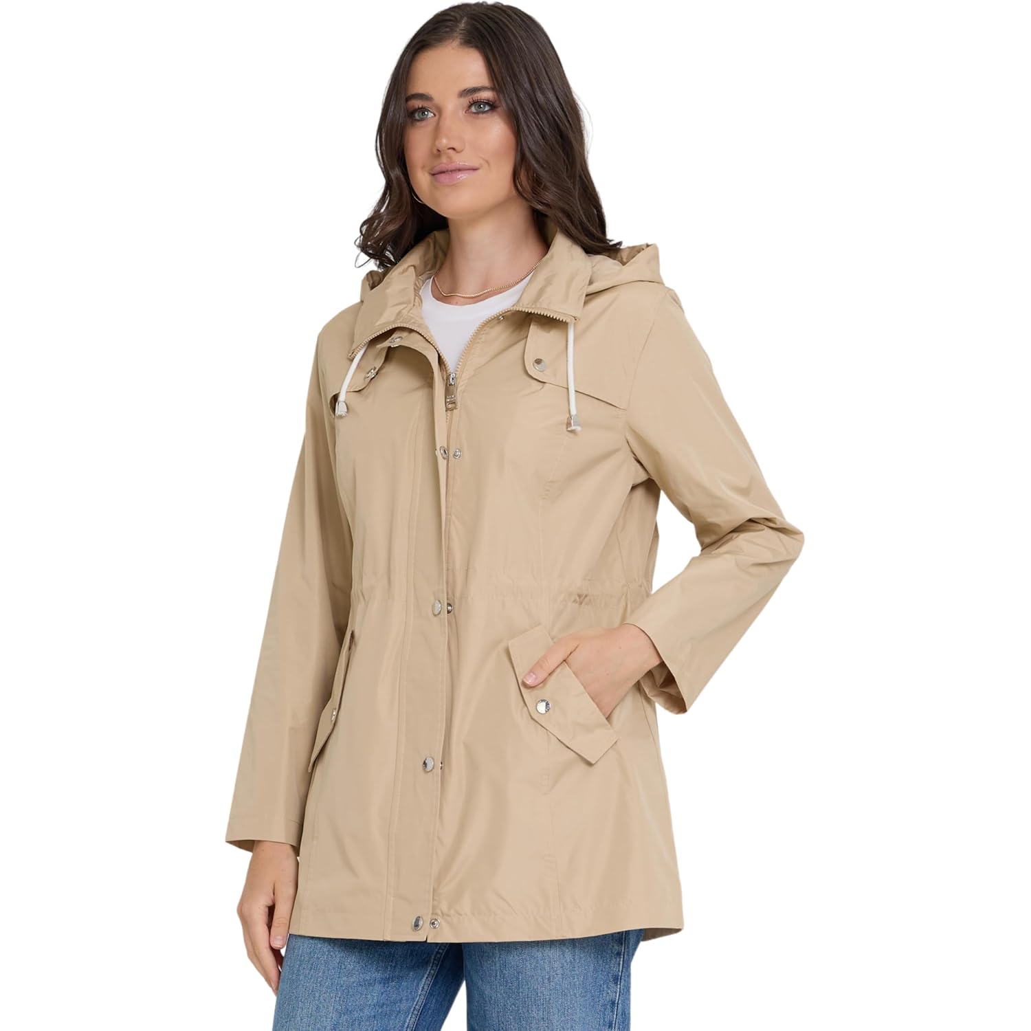 Steve Madden Rain Jacket Women - Waterproof With Hood Anorak Rain Coats For Women Windbreaker Plus Size Xs-3X