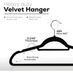 Utopia Home Velvet Hangers 100 Pack – Premium Hangers With Tie Bar - Black | Non-Slip Slim Clothes & Coat Hangers With Tie Bar, Space-Saving Heavy Duty Design, 360° Swivel Hook