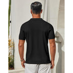 Coofandy Men'S Knit Button Down Shirts Short Sleeve Polo Shirt Casual Vacation Summer Beach Shirts
