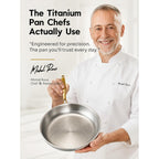 12" Titanium Pans For Cooking | Food-Grade Pure Titanium Frying Pan Pro With Lid & Spatula | Pfas/Pfoa/Ptfe Free Nonstick Cookware | Dishwasher & Oven Safe, Kitchen Induction Compatible