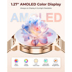 Smart Watches for Women, 1.27″ AMOLED Fitness Tracker with Heart Rate SpO2 Sleep Monitor, 3 Bands, 120+ Sport Modes, Call & Notifications, Smartwatch for Android & iPhone Compatible, 40 mm Rose Gold
