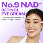 Numbuzin No.9 Nad+ Retinol Eye Cream For Dark Circles, Puffiness & Anti-Aging Eye Serum With 50 Peptides, Niacinamide & Ceramide, Reduces Wrinkles & Fine Lines, Korean Eye Cream, 0.33 Fl Oz
