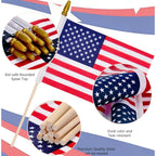 12 Pack Small American Flags - 4X6 Inch Mini Usa Hand Held Stick Flag With Safety Spear Top, 250Th Anniversary, Memorial Day, Outdoor 4Th Of July Decorations, Veteran'S Day Patriotic Decor