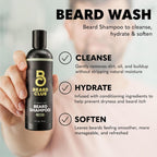 The Beard Club Beard Wash and Conditioner Set – Facial Hair Shampoo & Leave-In Conditioner for Men – Hydrating, Softener Mens Face Wash Grooming Care Gift Kit