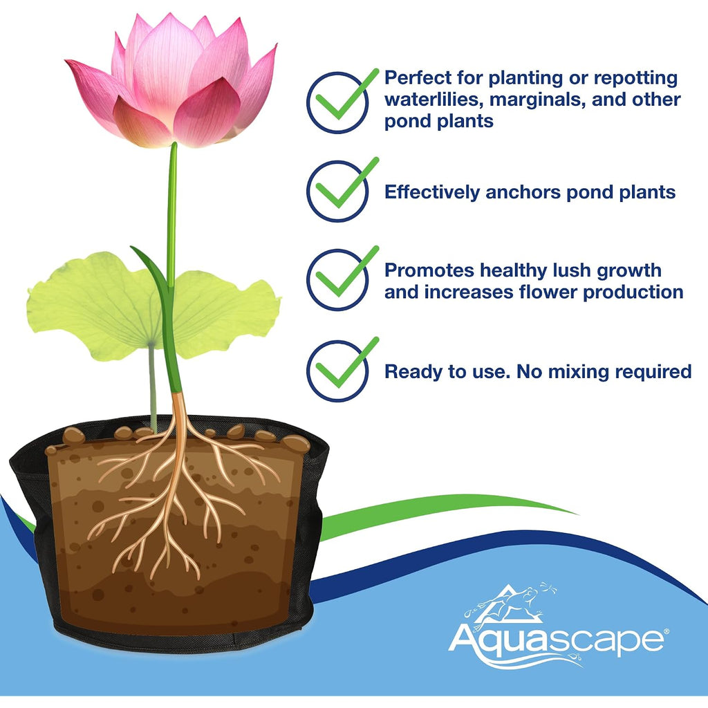 Aquascape Pond Plant Potting Media, Nutrient-Rich Aquatic Soil For Water Gardens, Supports Strong Root Growth, 215 Cubic Inches, 89002