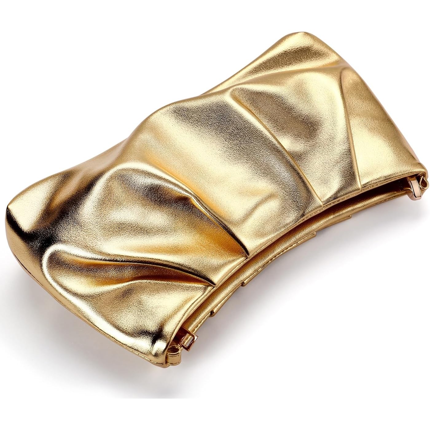 Women'S Clutch Purse, Pleated Evening Handbag, Shoulder Bag With Detachable Chain And Shoulder Strap