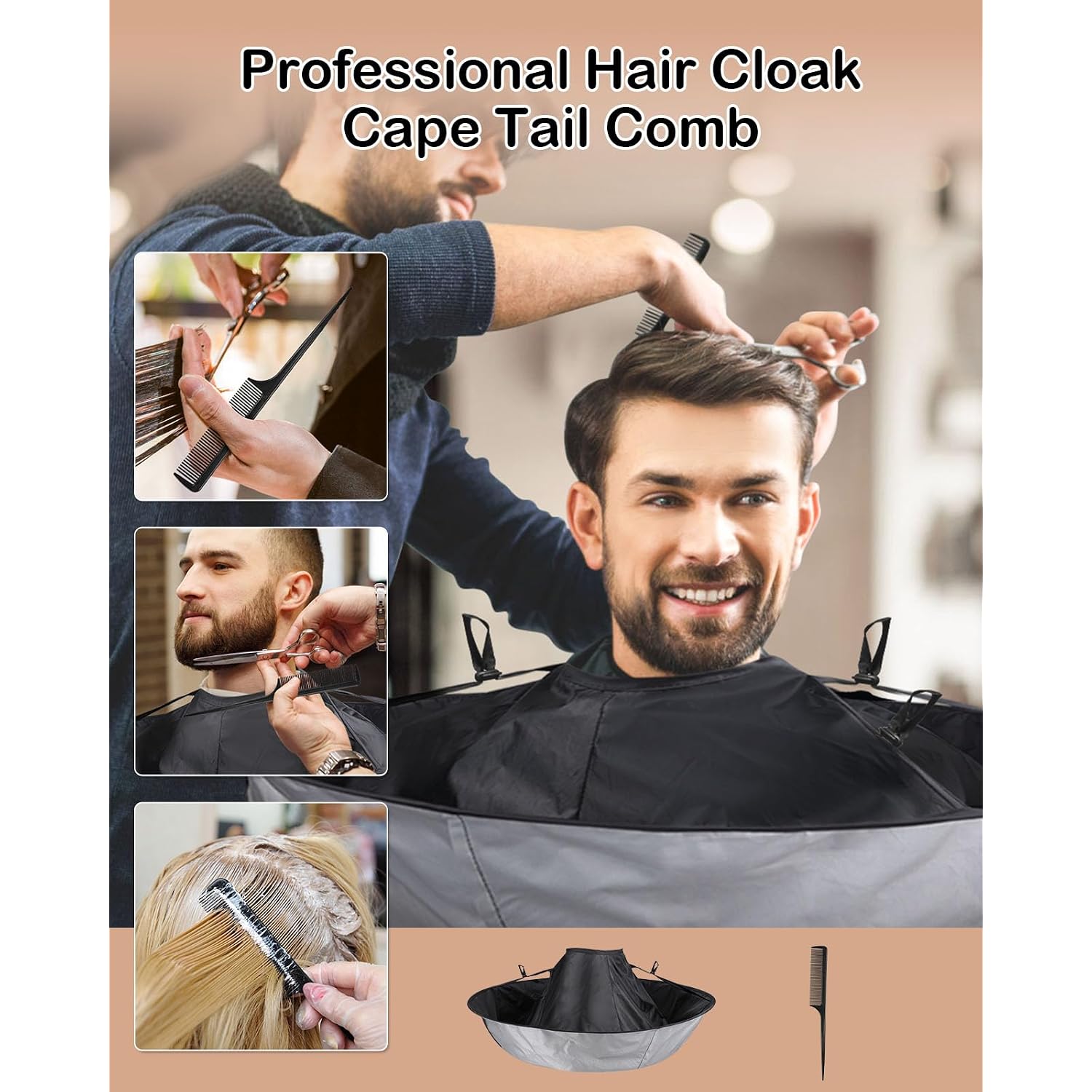 Lictin Hair Cloak Cape Black - Haircut Cape Umbrella Waterproof