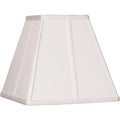 Ivory Classic Medium Square Lamp Shade (Pre-Assembled) 5.25" Top X 10" Bottom X 9" High X 9" Slant (Spider) Replacement With Harp And Finial