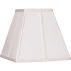 Ivory Classic Medium Square Lamp Shade (Pre-Assembled) 5.25" Top X 10" Bottom X 9" High X 9" Slant (Spider) Replacement With Harp And Finial