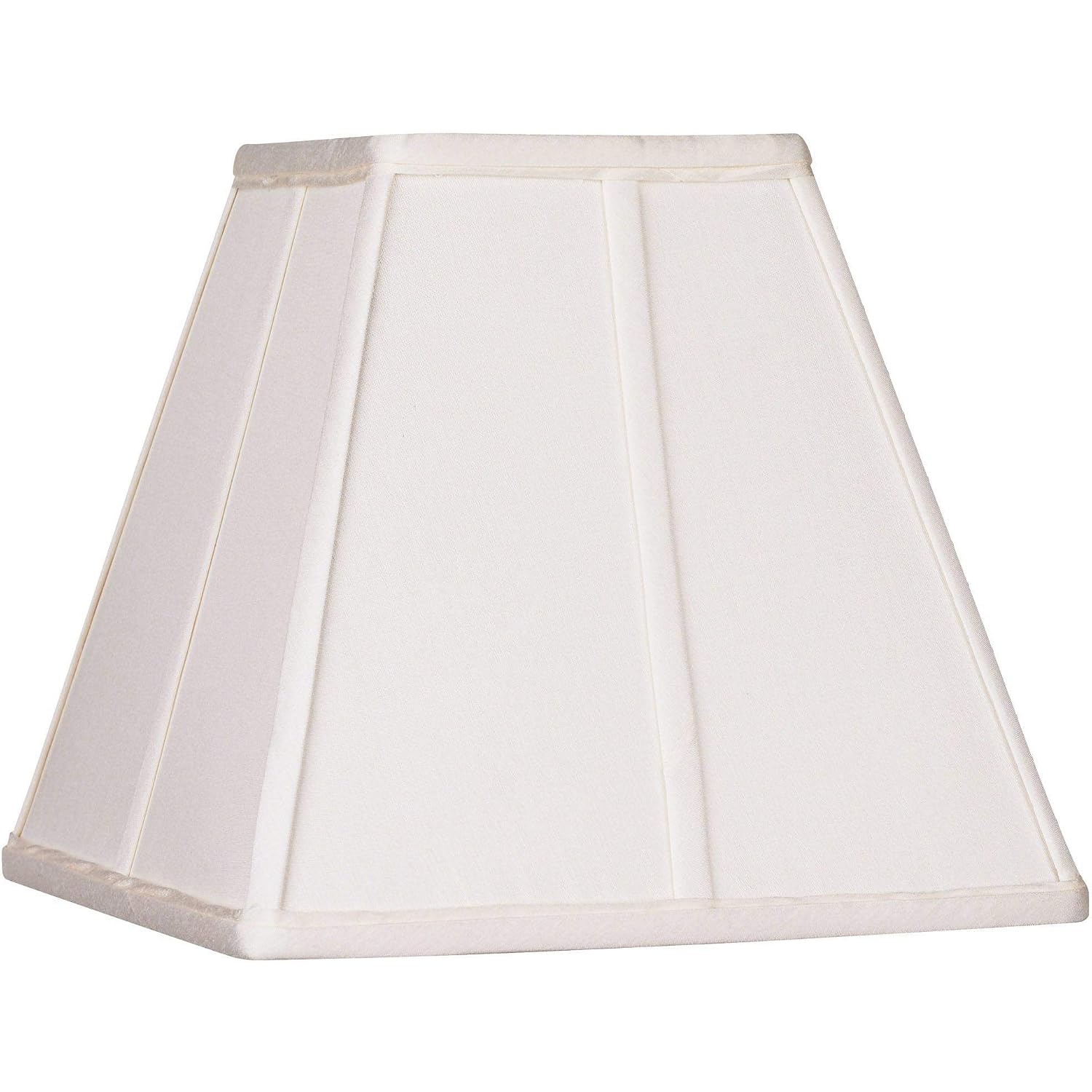 Ivory Classic Medium Square Lamp Shade (Pre-Assembled) 5.25" Top X 10" Bottom X 9" High X 9" Slant (Spider) Replacement With Harp And Finial