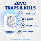 Zevo Flying Insect Trap Official Refill Cartridges - Fits Zevo Trap And Max Indoor Fly Trap, Trap+Lock Technology Fly Trap Refill For Gnats, House Flies & Fruit Flies (4 Official Refill Cartridges)
