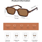 Sojos Trendy Rectangle Polarized Sunglasses Womens Mens, Small Retro Fashion Thin Slim Square Sunnies Sj2610