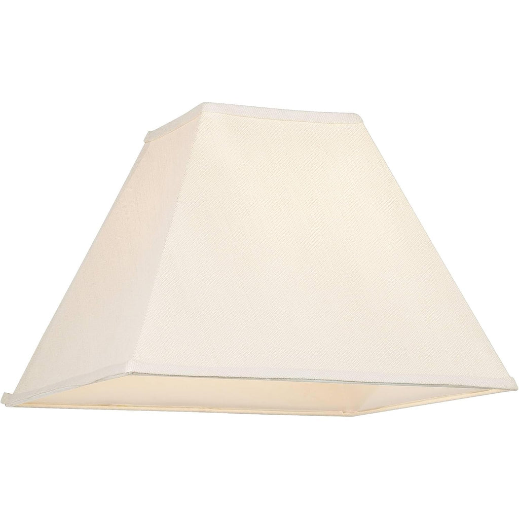 Set Of 2 Tapered Square Lamp Shade (Pre-Assembled) S Beige Large 7" Top X 17" Bottom X 13" Slant X 12 High Spider With Replacement Harp And Finial Fitting