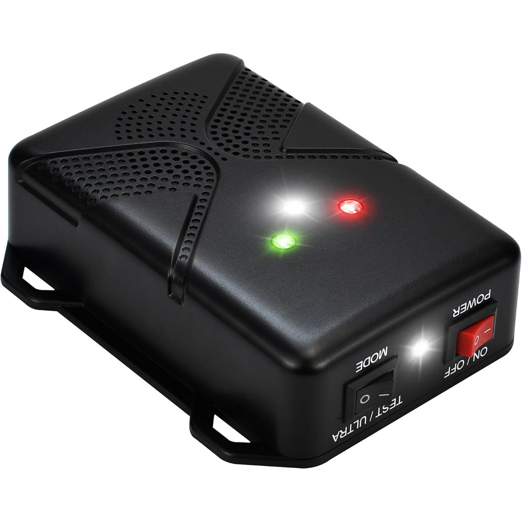 Battery Operated Ultrasonic Under Hood Rodent Repellent For Car Engines | Battery-Powered Ultrasonic Mice Repeller Rat Deterrent With Flashing Led Strobe Lights For Vehicles, Garages, Attics, Barns