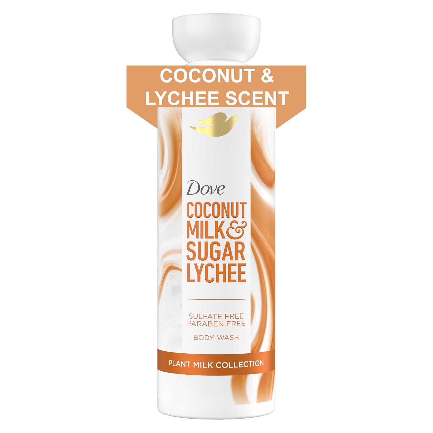 Dove Plant Milk Body Wash Coconut & Lychee, 17.5 Fl Oz I Plant Milk Body Wash With Coconut Milk Blend And Tropical Lychee Scent For Soft, Moisturized And Healthy-Looking Skin