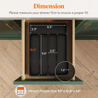 Lifewit Silverware Drawer Organizer Tray, Plastic Cutlery Storage for Kitchen, Flatware and Utensil Holder Divider for Spoons Forks Knives Tableware, 9.1 x 12.6", 5 Slots, Black