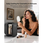 Mini Fridge, 4 Liter/6 Can Portable Refrigerator For Bedroom Office Dorm Car– Fast Cooling, Low Noise, 100-125V Ac/5-12V Usb Small Compact Refrigerator For Skincare, Food, Drinks(Black)