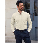 Men'S Oxford Dress Shirts Long Sleeve Wrinkle-Resistant Button Down Shirt Business Casual Regular Fit With Pocket