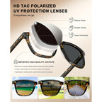 CARFIA Polarized Sunglasses for Women: Acetate, Small/Medium Size, UV400 Anti Glare CA5354
