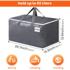 Large Moving Bags, Storage Bags With Zippers, Handles Moving Supplies With Lids, Heavy Duty Totes For Storage Bags For Space Saving, Moving And Storing 93L, 6 Pack