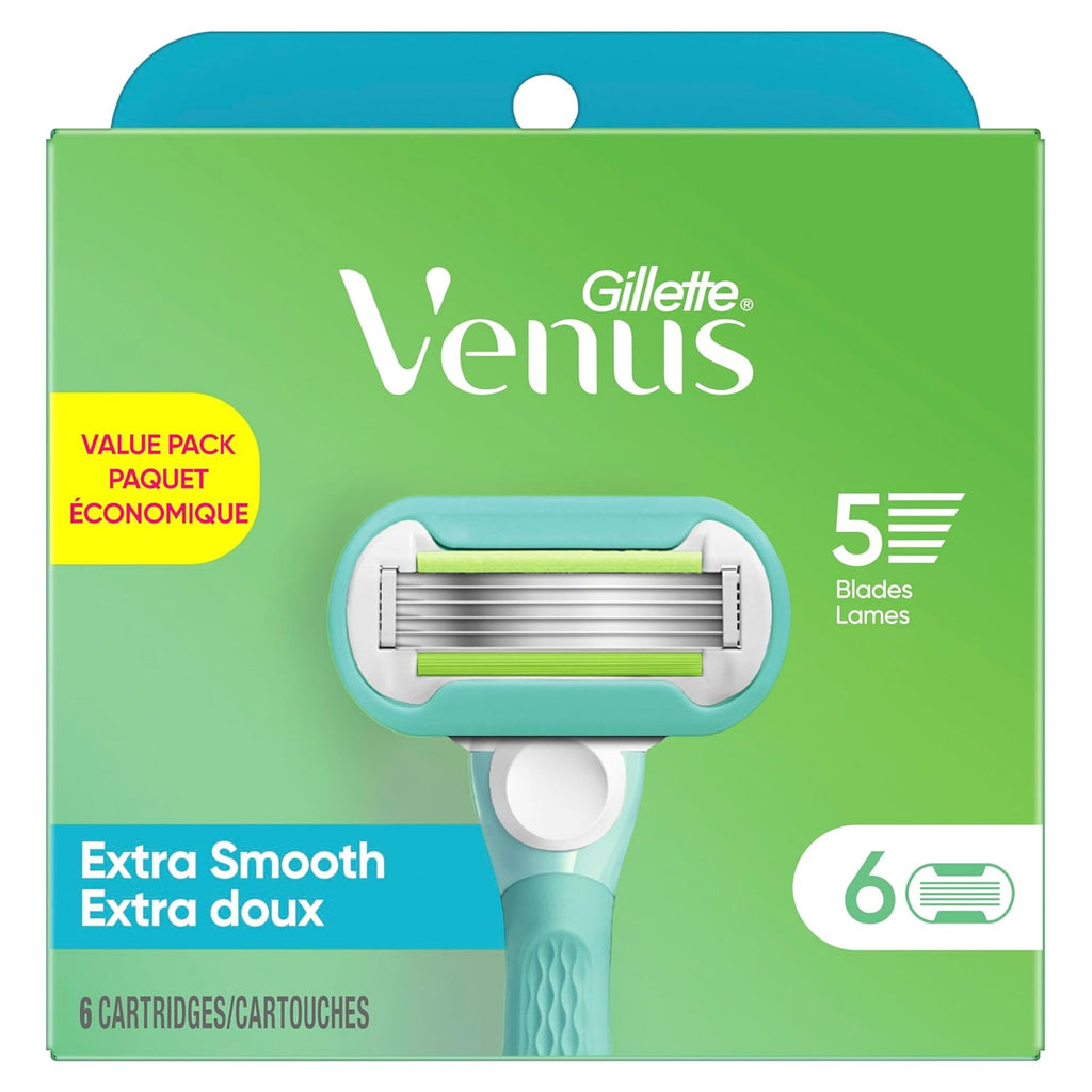 Gillette Venus Extra Smooth Womens Razor Blade Refills, 6 Count, Designed for a Close, Smooth Shave