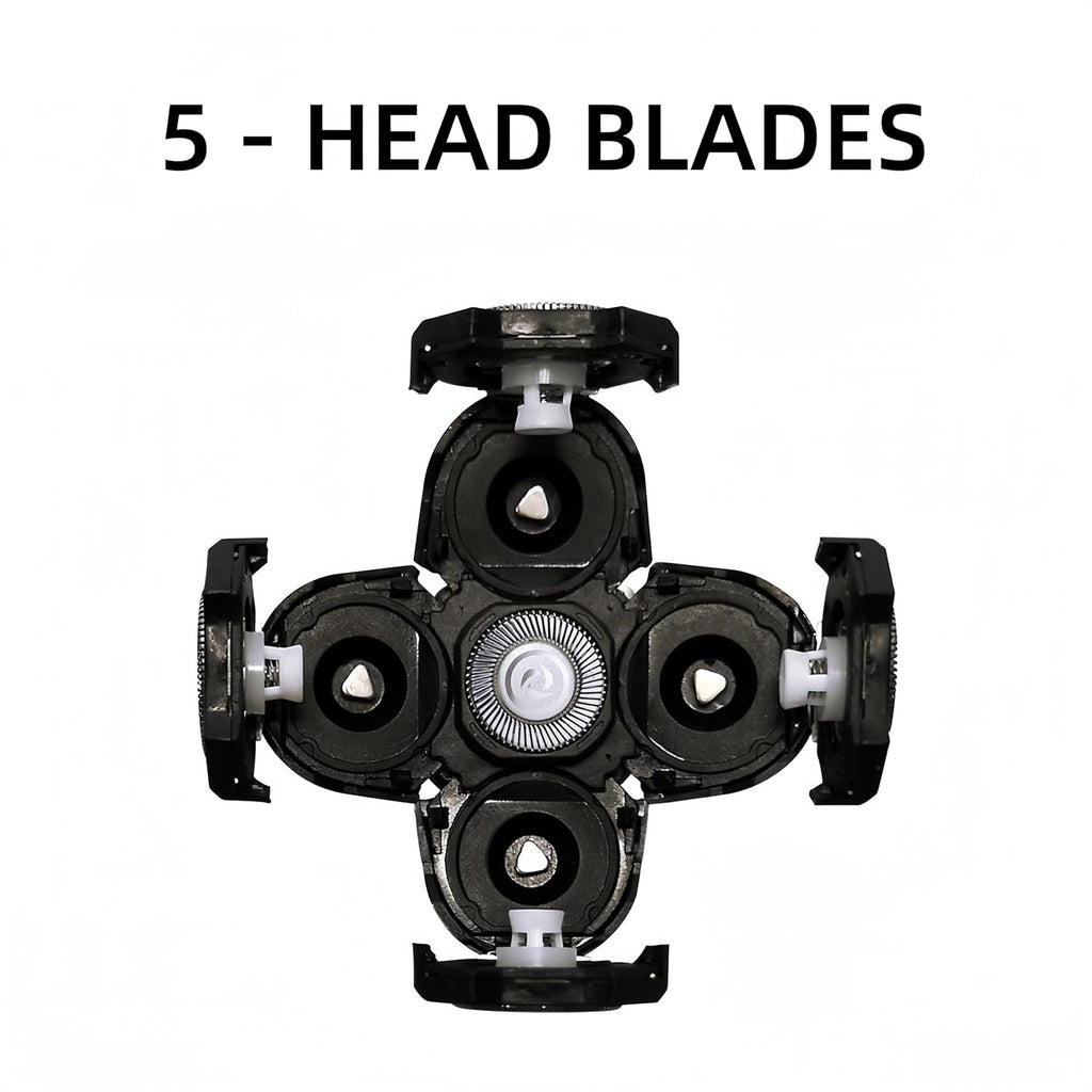 3 pcs Blades Refills Compatible with Freebird Head Shaver, 5 Blades Shaver Replacement Heads for Bald Men Freedom Grooming + 1 Cleaning Brush, Silver