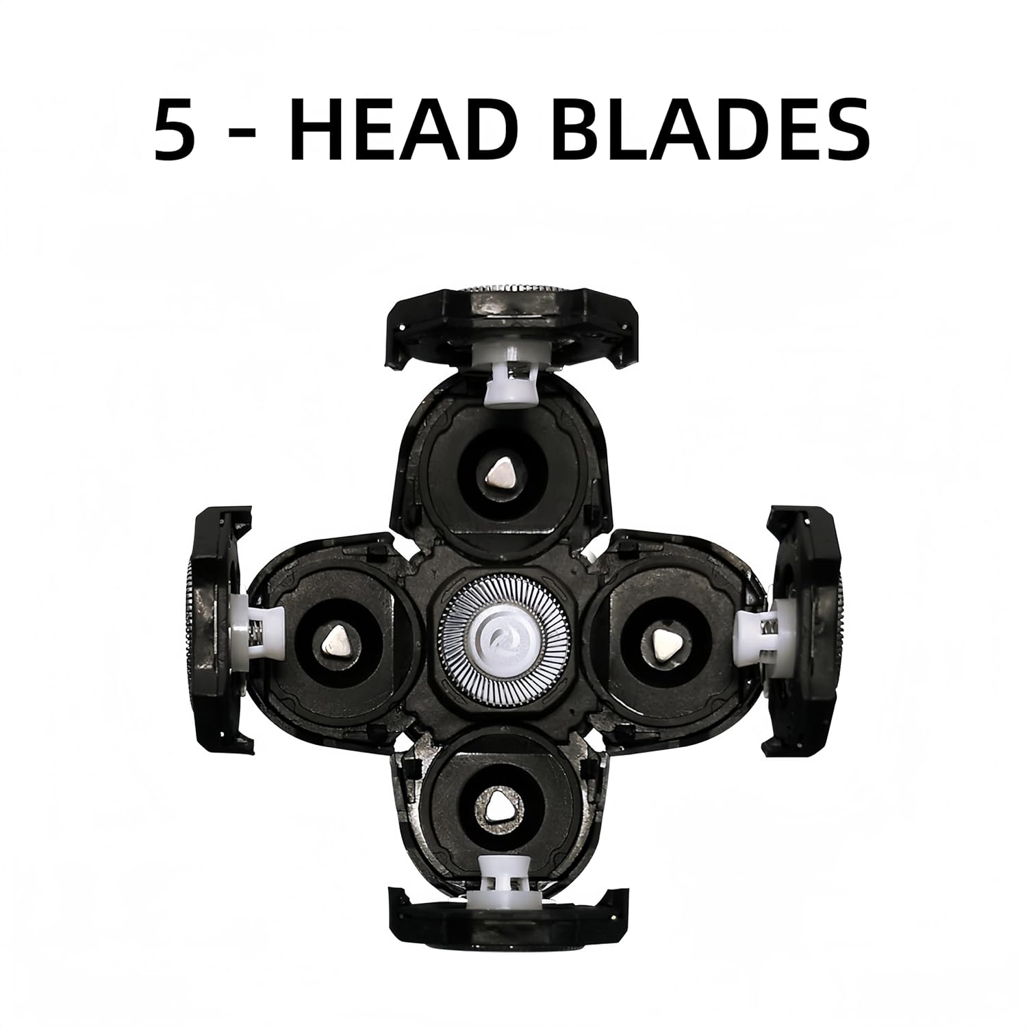 3 pcs Blades Refills Compatible with Freebird Head Shaver, 5 Blades Shaver Replacement Heads for Bald Men Freedom Grooming + 1 Cleaning Brush, Silver