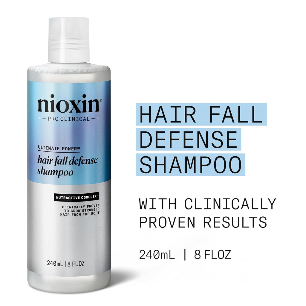 Nioxin Hair Fall Defense Shampoo | Activates Hair Follicles For Visibly Less Hair Loss| With Lauric Acid, Caffeine, Niacinamide And Sandalore