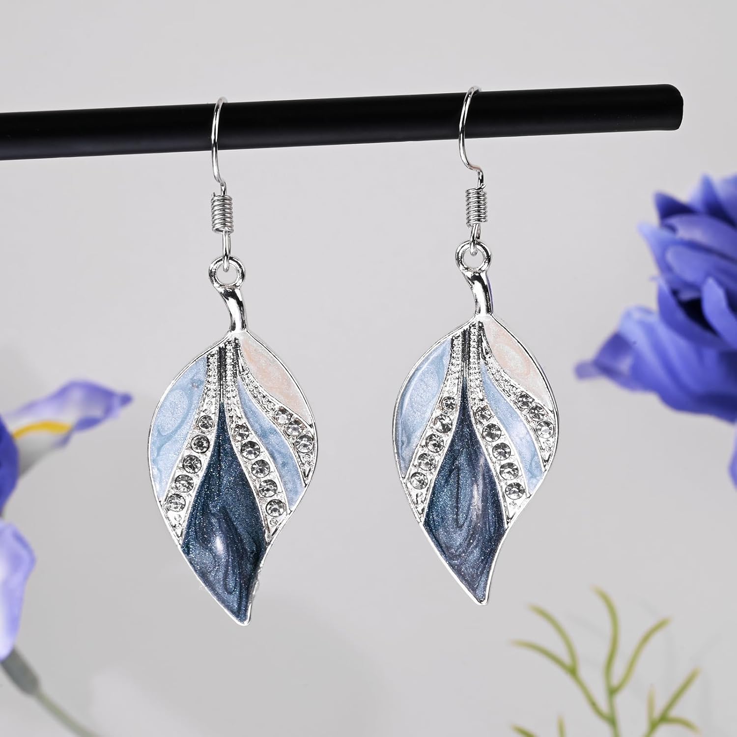 Leaf Dangle Earrings for Women Enamel Boho Teardrop Dangling Bohemian Tropical Earrings Plant Jewelry for Vacation