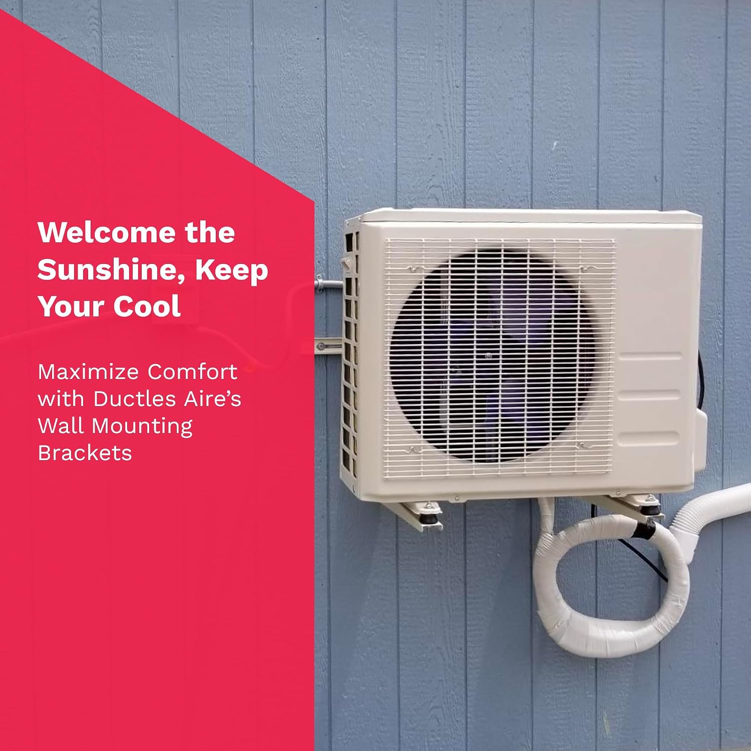 Outdoor Wall Bracket - Mini Split Mounting Bracket - Ductless Air Conditioner Wall Mount - Mini Split Ac/Heating System Accessories For Window Ac, Hvac, Heat Pump & More (9000-36000 Btu)