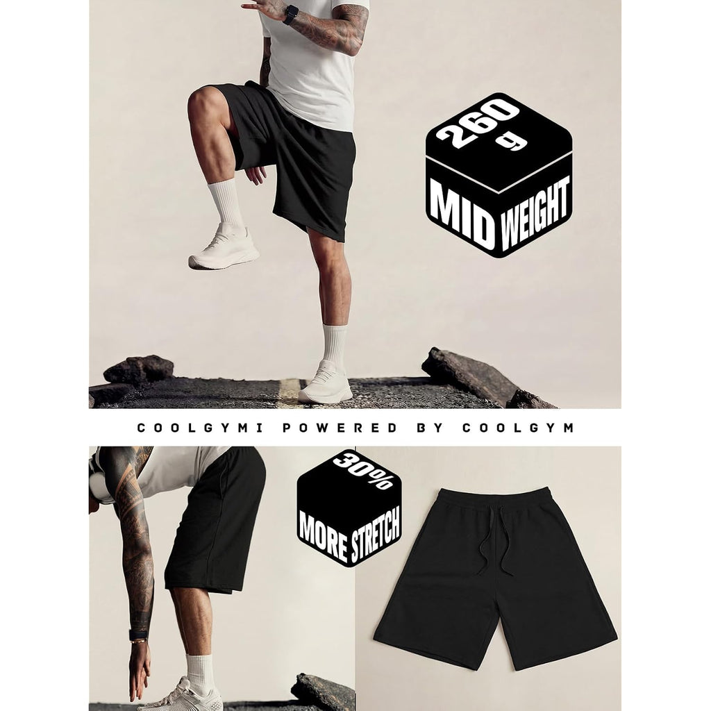 Mens Baggy Sweat Shorts Wide Leg Long Below Knee Oversized Gym Y2K Athletic Casual Loose Shorts Pocket Drawstring