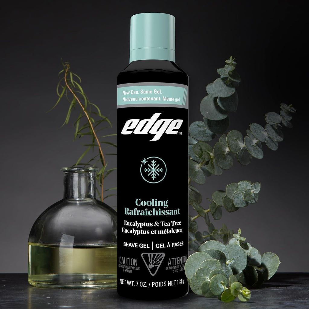 Edge Shave Gel for Men, Cooling Eucalyptus & Tea Tree, 7oz (3 Pack) - Shaving Gel For Men That Moisturizes, Protects and Soothes To Help Reduce Skin Irritation (Packaging May Vary)
