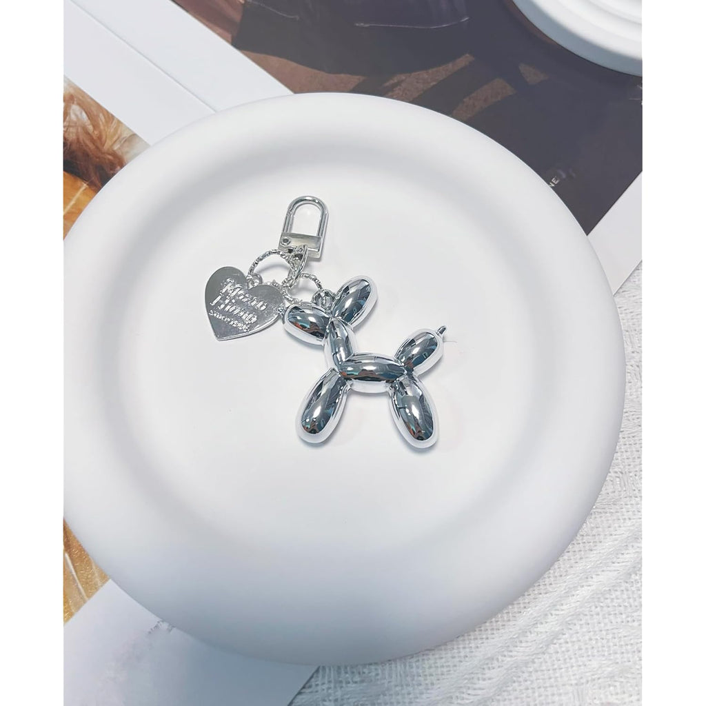 LAEKOU Jelly Balloon Dog Design Keychain for Women, Cute Girls Key Chain, Bag Charms Accessories for Car Purse Backpack