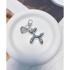 LAEKOU Jelly Balloon Dog Design Keychain for Women, Cute Girls Key Chain, Bag Charms Accessories for Car Purse Backpack