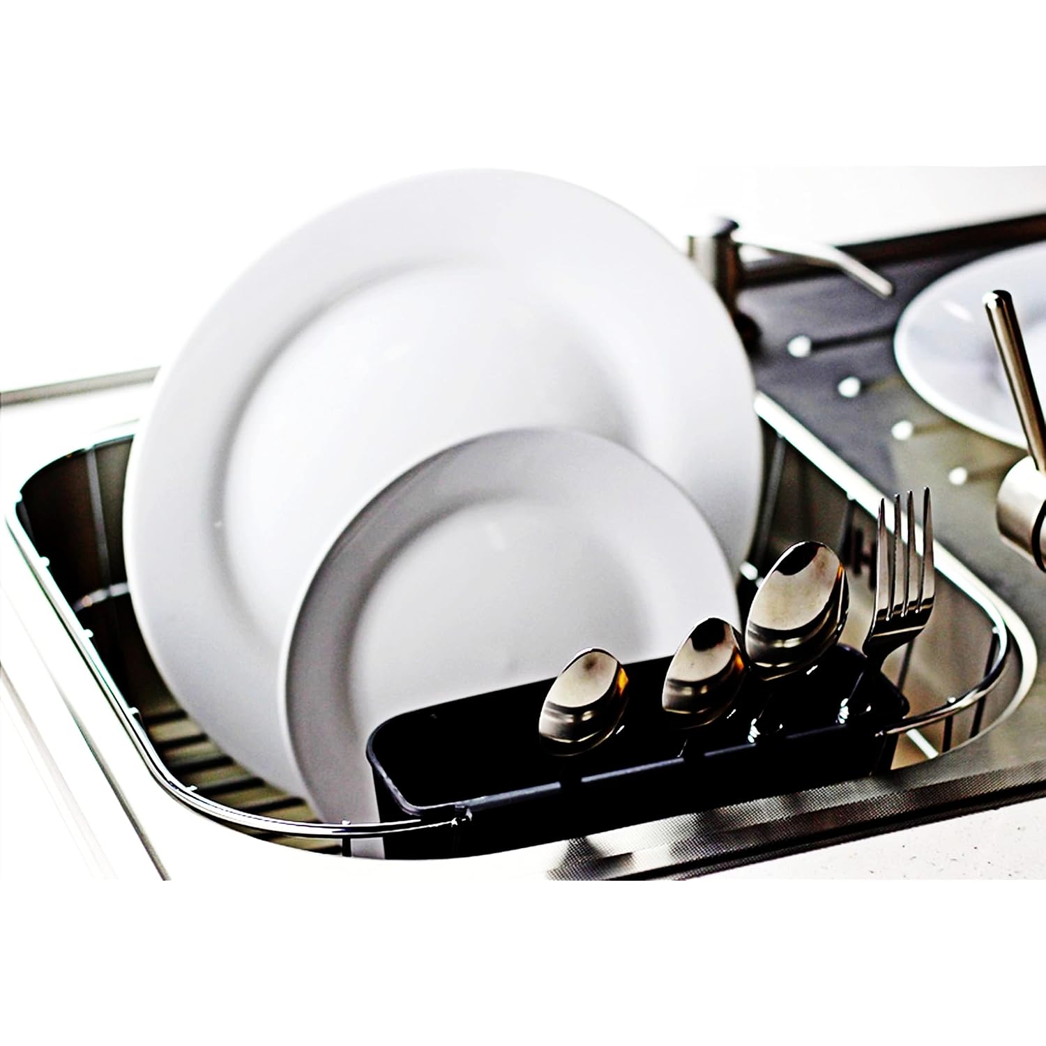 Neat-O Deluxe Chrome-Plated Steel Small Dish Drainers (Black)