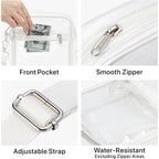 Clear Bag For Stadium Events - Clear Purses For Women Transparent Crossbody Messenger Bag For Concerts Game Day
