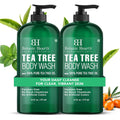 Botanic Hearth Tea Tree Body Wash, 16 Fl Oz (473 Ml) Pack Of 2 | With Tea Tree Oil, Peppermint & Sea Buckthorn | Gently Cleanses, Refreshes & Nourishes Skin | Sulfate & Paraben Free | For Men & Women