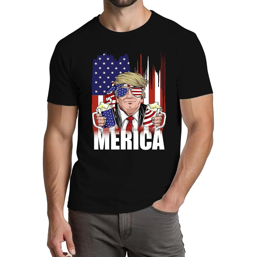4Th Of July Shirts For Men:Independence Day American Flag Patriotic Higher Quality Short Sleeve T-Shirt