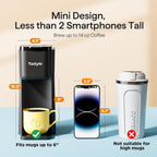 Tastyle Mini Hot and Iced Coffee Maker Single Serve, for K Cup and Ground, 6 to 14 Oz Brew Sizes, with Recipe Book, for Home, Travel, RV, Office and Dorm,Classic Black (2.0 Version)