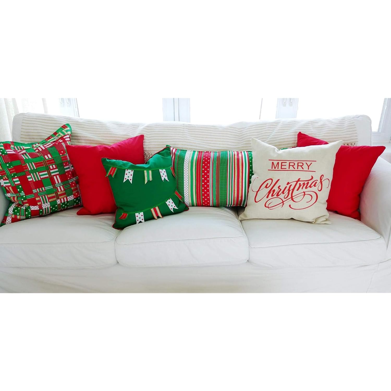Thmyo 4-Pack 100% Cotton Comfortable Solid Decorative Throw Pillow Case Square Cushion Cover Pillowcase Sublimation Blank Pillow Covers Diy Throw Pillowcase For Couch Sofa Bed(18X18 Inch/45X45Cm,Red)