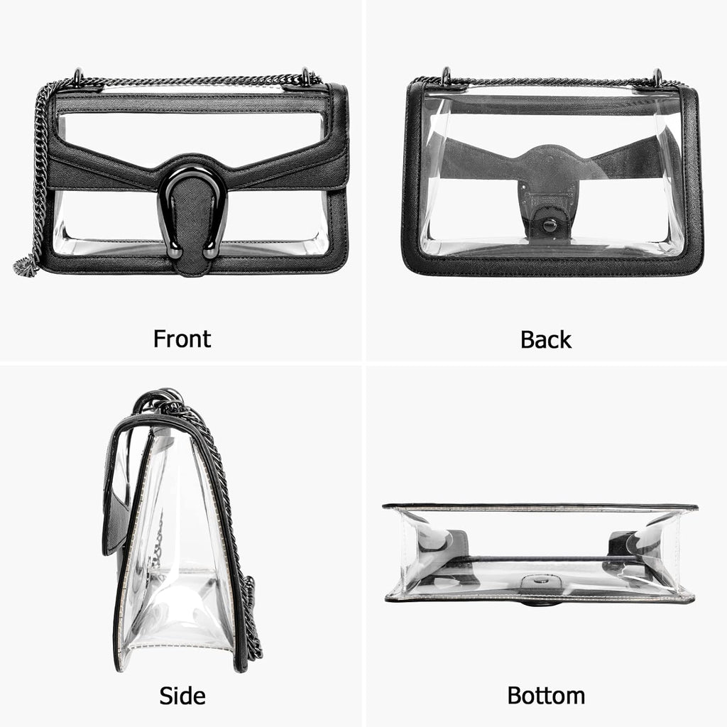 Joryin Women'S Stadium Approved Crossbody Bag For Women, Small Clear Bag Shoudler Purse With Chain Strap