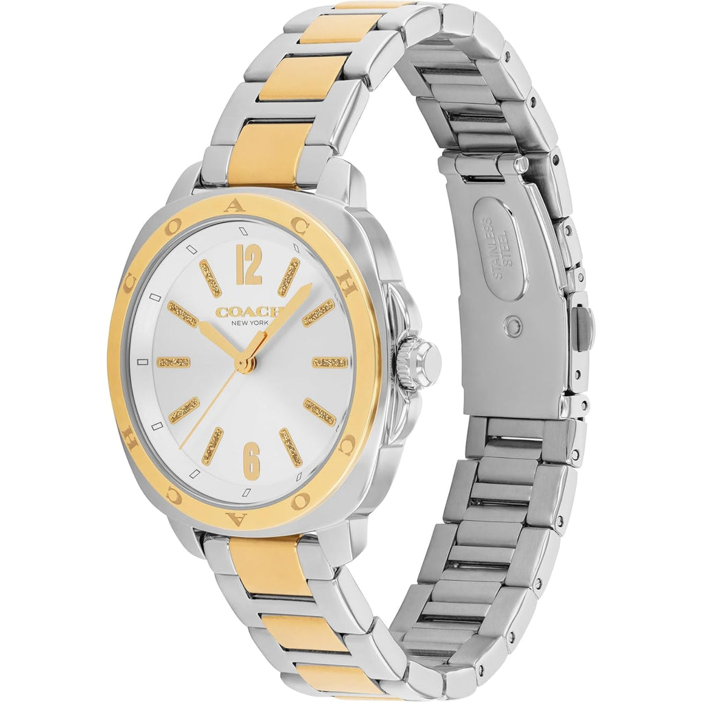 Coach Kitt Women'S 3H Quartz Watch – 34 Mm Stainless Steel Case – Link Bracelet – Stylish Fashion Accessory, Gift For Her
