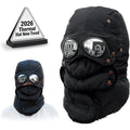 Winter Thermal Hat with Glasses, Trapper Hat for Men with Mask Pilot Face Ski Goggles Built in, Adjustable and Glasses
