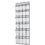 Over The Door Shoe Organizer, Hanging Shoe Organizer With 24 Mesh Large Pockets Door Shoe Rack Organizer For Men Women Kids Hanging Shoe Storage Bag.(White